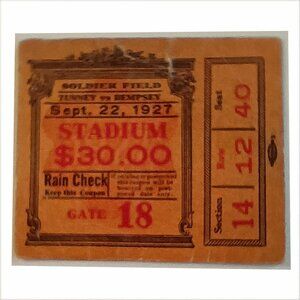 9/22/1927 Soldier Field Tunney vs Dempsey Match Ticket Stub